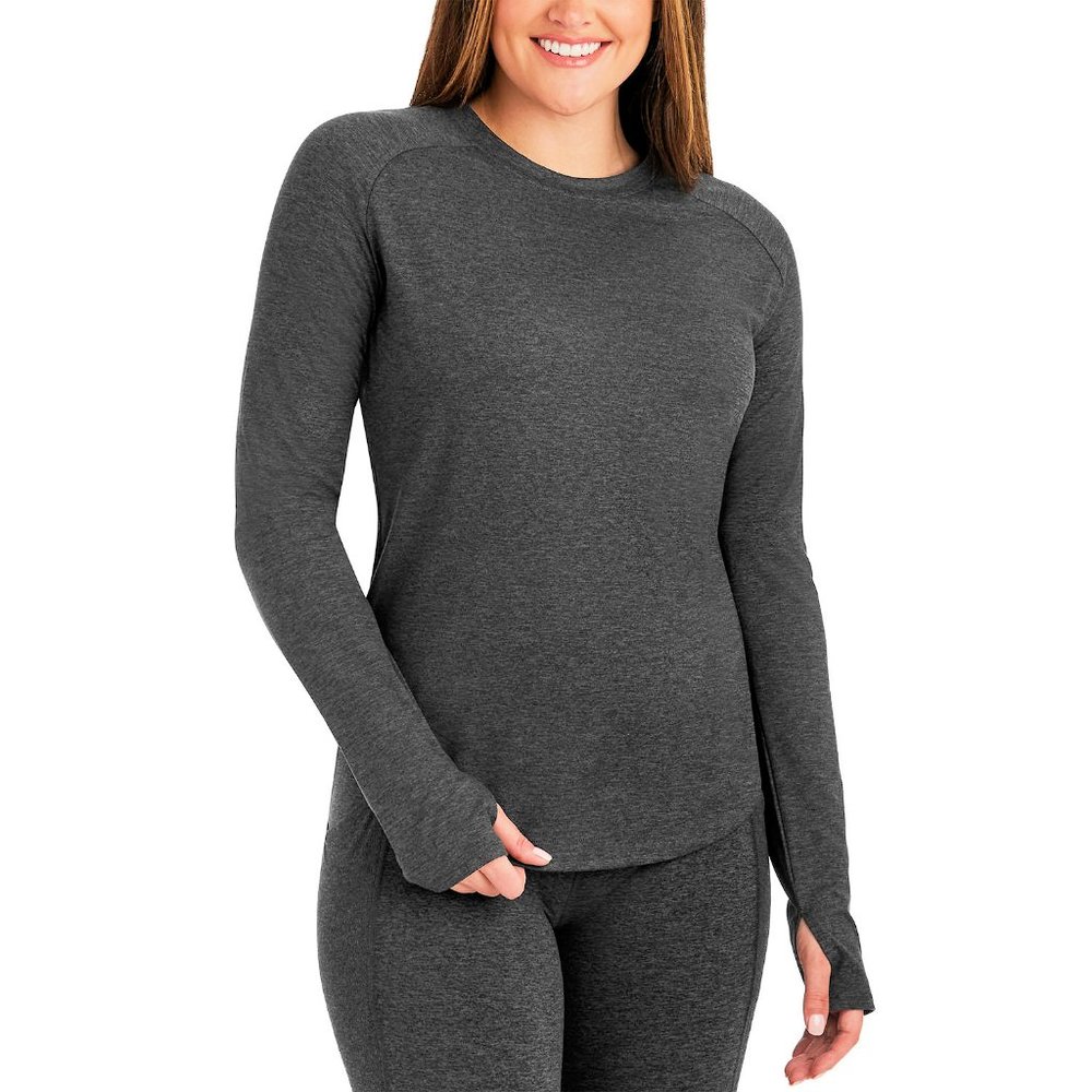 Member's Mark Soft Heather Top Thumbholes Charcoal Gray Heather